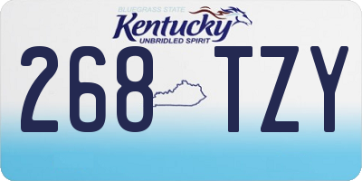 KY license plate 268TZY