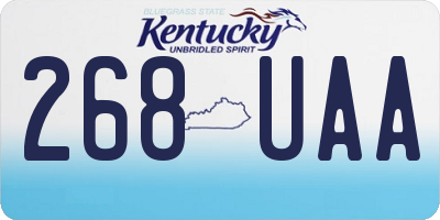 KY license plate 268UAA