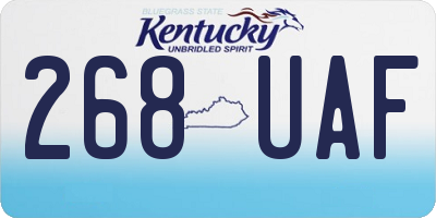 KY license plate 268UAF