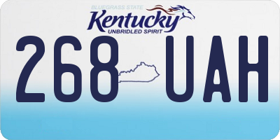 KY license plate 268UAH