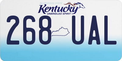 KY license plate 268UAL