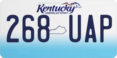 KY license plate 268UAP