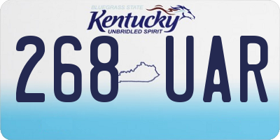 KY license plate 268UAR