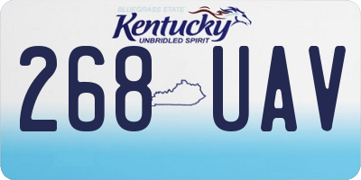KY license plate 268UAV