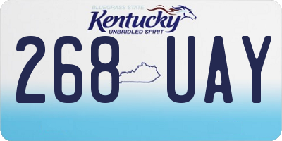 KY license plate 268UAY