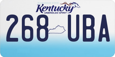 KY license plate 268UBA