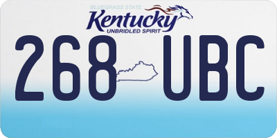 KY license plate 268UBC
