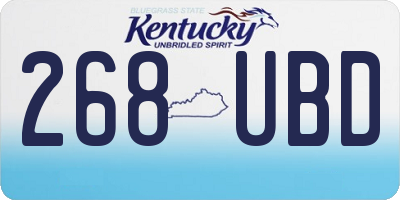 KY license plate 268UBD