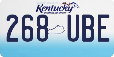 KY license plate 268UBE