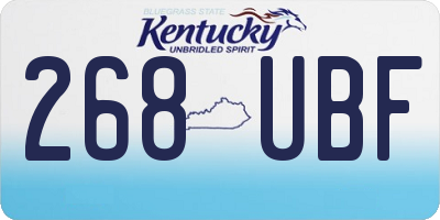 KY license plate 268UBF