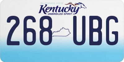 KY license plate 268UBG