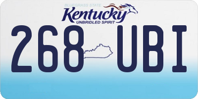 KY license plate 268UBI