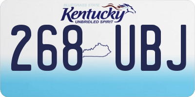 KY license plate 268UBJ