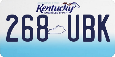 KY license plate 268UBK