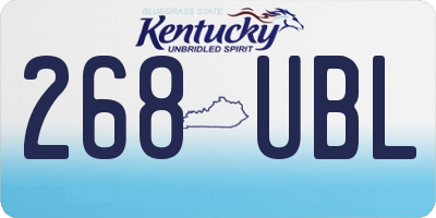 KY license plate 268UBL
