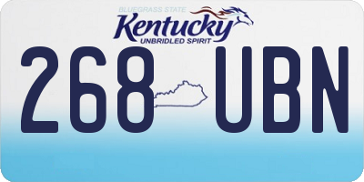 KY license plate 268UBN