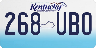 KY license plate 268UBO