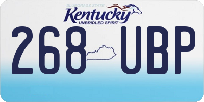 KY license plate 268UBP
