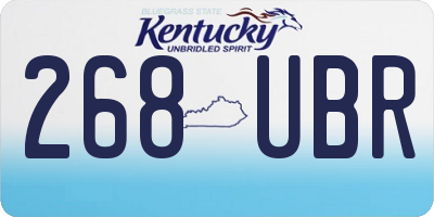 KY license plate 268UBR