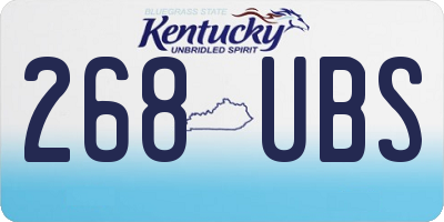 KY license plate 268UBS