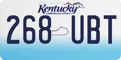 KY license plate 268UBT