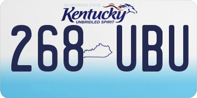 KY license plate 268UBU