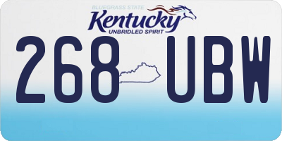 KY license plate 268UBW
