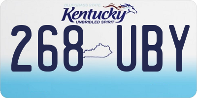 KY license plate 268UBY