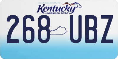 KY license plate 268UBZ