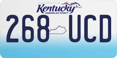 KY license plate 268UCD