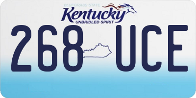 KY license plate 268UCE