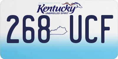 KY license plate 268UCF