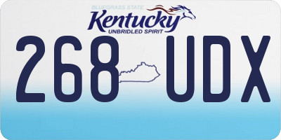 KY license plate 268UDX