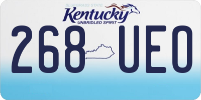 KY license plate 268UEO