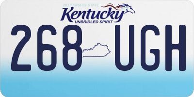 KY license plate 268UGH