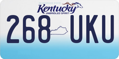 KY license plate 268UKU