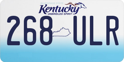 KY license plate 268ULR