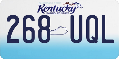 KY license plate 268UQL