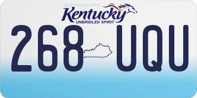 KY license plate 268UQU