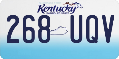 KY license plate 268UQV