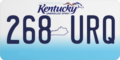 KY license plate 268URQ