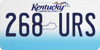 KY license plate 268URS