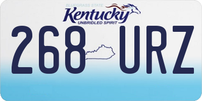 KY license plate 268URZ
