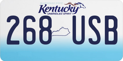 KY license plate 268USB