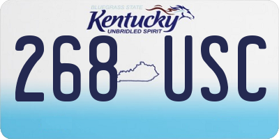 KY license plate 268USC