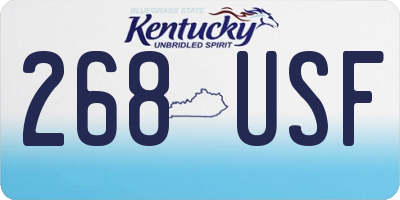 KY license plate 268USF