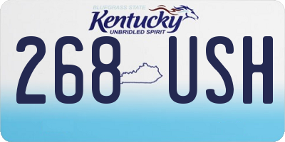 KY license plate 268USH