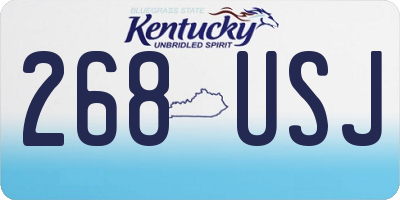 KY license plate 268USJ