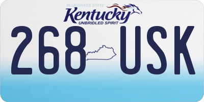 KY license plate 268USK