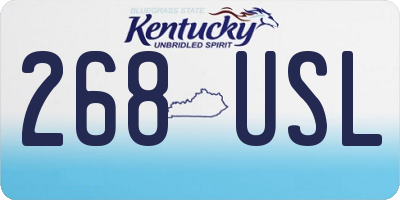 KY license plate 268USL